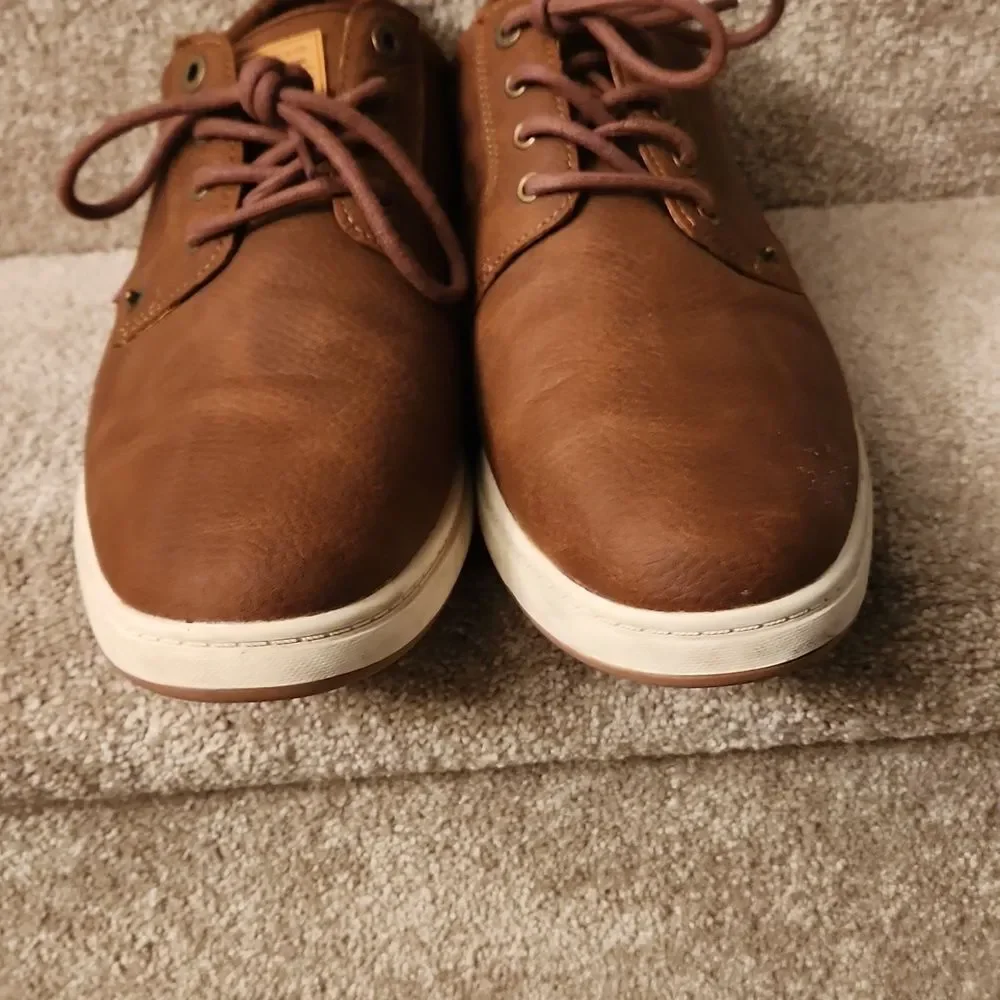 Levi's Men's Brown Faux Leather Lace-Up Loafer Shoes Size 10.5